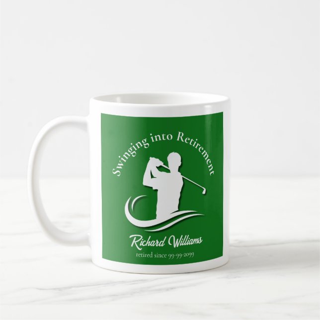 Taza De Café Fiesta de Jugador de Golf Moderno jubilado (Izquierda)