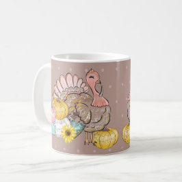 Taza De Café Fiesta de la cena de Acción de Gracias Turquía cal