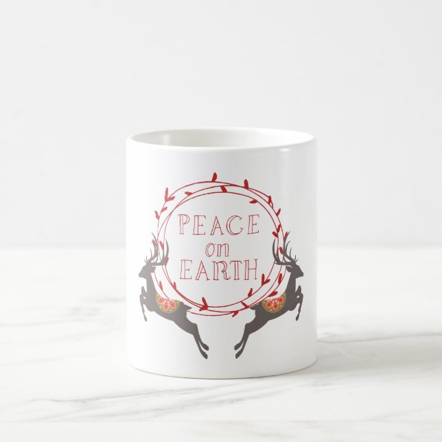 Taza De Café Fiesta de la paz en los renos terrestres (Centro)