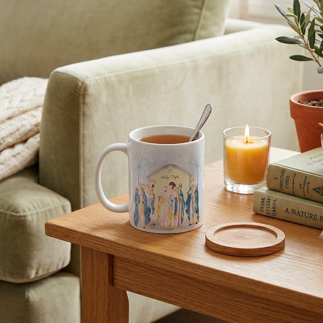 Taza De Café Fiesta de natividad dorada y azul  (Subido por el creador)
