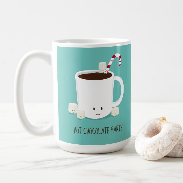 Taza De Café Fiesta de Navidades de cacao caliente de chocolate (Con donut)