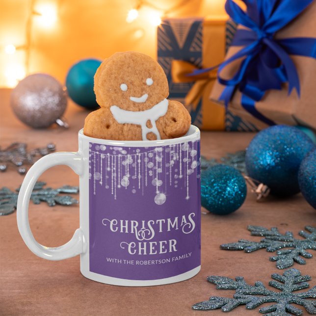 Taza De Café Fiesta de Navidades de Purple String Lights (Subido por el creador)