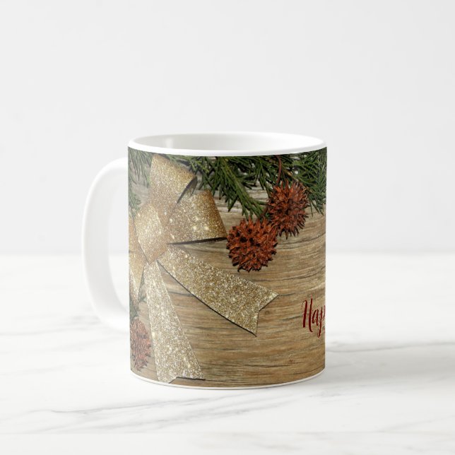 Taza De Café Fiesta de navidades Golden Green deja a la rusa ro (Anverso izquierdo)