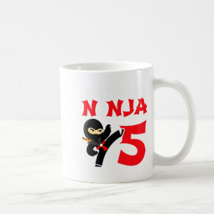 Taza De Café Fiesta de Ninja de Karate de 5 Años Cumpleaños de