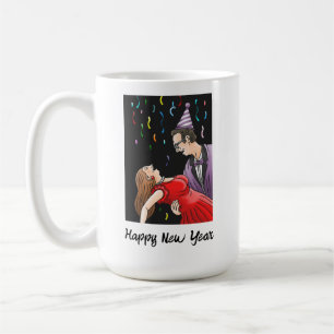 Taza De Café Fiesta de Nochevieja con Confeti