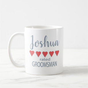Taza De Café Fiesta de novias y bodas 5 Heart Groomsman