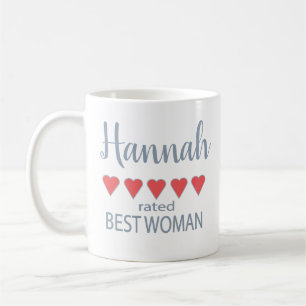 Taza De Café Fiesta de novias y bodas 5 Mejor Mujer del Corazón