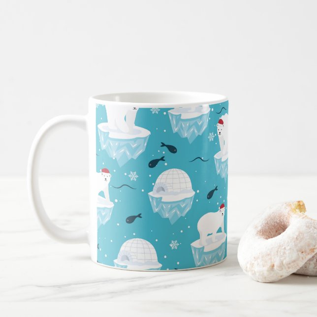 Taza De Café Fiesta de osos polares (Con donut)