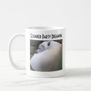 Taza De Café Fiesta de Perro de Cachorro Cura Chubby Blanco Dur