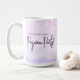 Taza De Café Fiesta de pijamas rosa pastel moderno morado