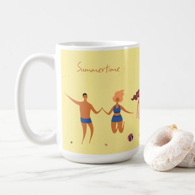 Taza De Café Fiesta de playa en verano té divertido (Con donut)