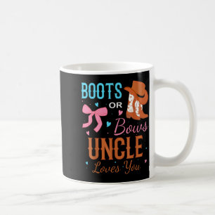 Taza De Café Fiesta de revelación de género Boots Or Bows Uncle
