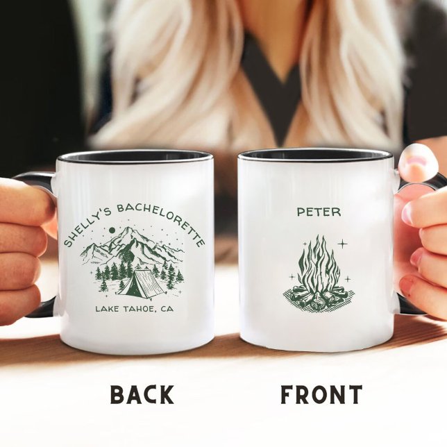Taza De Café Fiesta de Soltera Moderna Sencilla en el Campament (Subido por el creador)