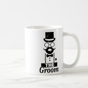 Taza De Café Fiesta de Soltero Novio en Cuclillas Novia