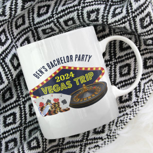 Taza De Café Fiesta de Soltero Personalizable en Las Vegas Casi