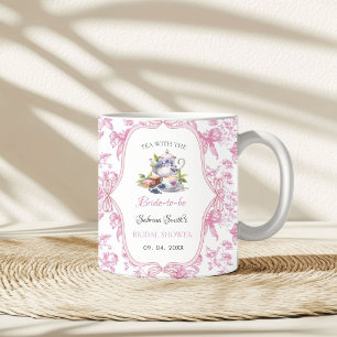 Taza De Café Fiesta de té de flores silvestres rosadas para des
