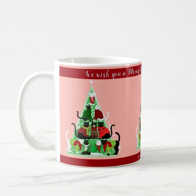 Taza De Café Fiesta del Personalizado de árbol de Navidad de Ru (Izquierda)