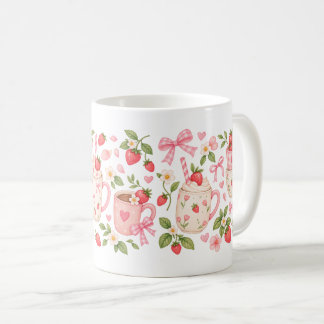 Taza De Café Fiesta del Té de Flor de Fresa