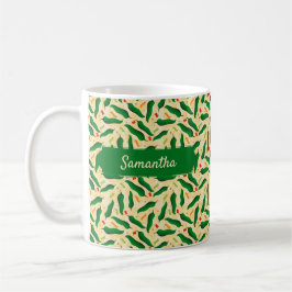Taza De Café Fiesta Diversión Verde Chile Patrón