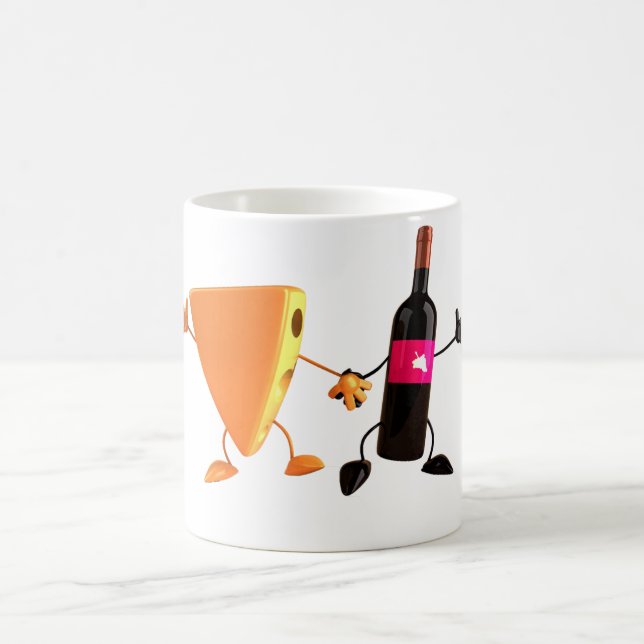 Taza De Café Fiesta Divertida de Vino y Queso (Centro)