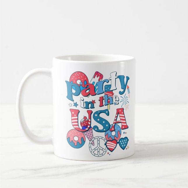 Taza De Café Fiesta En EEUU - Verano Americano 4 De Julio (Izquierda)
