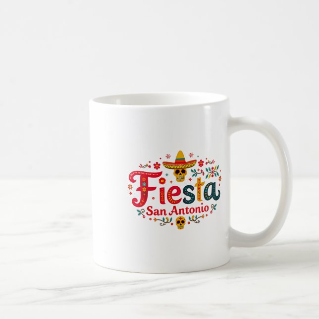 Taza De Café Fiesta Escuadrón San Antonio Texas Cinco De Mayo (Derecha)