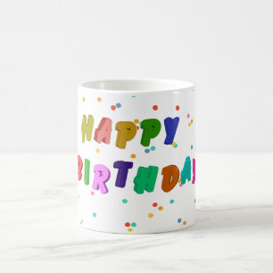 Taza De Café Fiesta feliz cumpleaños colorido
