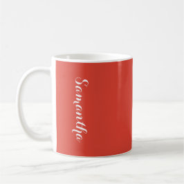 Taza De Café Fiesta Fiery Brillante Color Rojo Sólido Personali