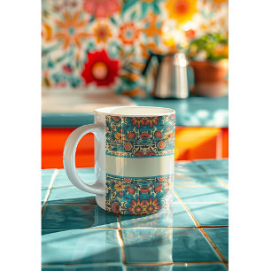 Taza De Café Fiesta florece, personalizable