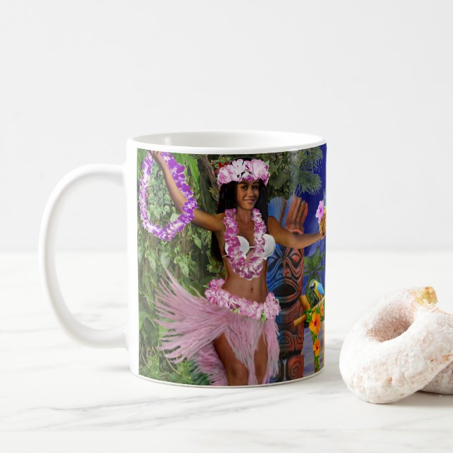 TAZA DE CAFÉ FIESTA LUAU (Con donut)