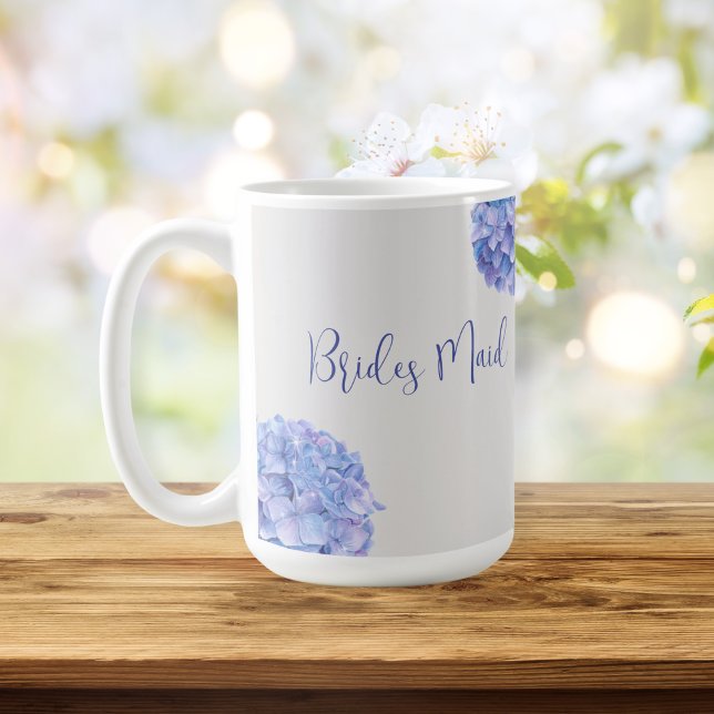 Taza De Café Fiesta nupcial acuarela azul Hydrangea (Subido por el creador)