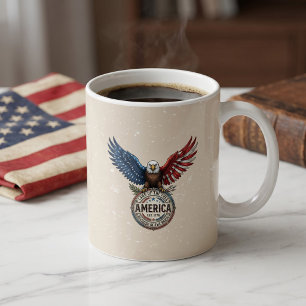 Taza De Café Fiesta Patriótica de Barbacoa del 4 de Julio Vinta