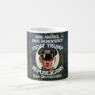 Taza De Café Fiesta republicano de Trump Boda de Jubilación Gra