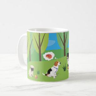 Taza De Café Fiesta salvaje del perro en la naturaleza