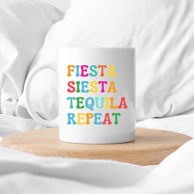 Taza De Café Fiesta Siesta Tequila Repetir (Subido por el creador)