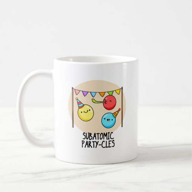 Taza De Café Fiesta subatómico-cles Divertido tema científico (Izquierda)