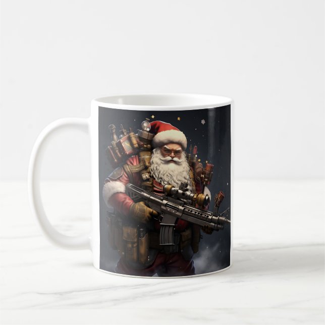 Taza De Café Fiesta táctica de Santa Claus Coffee Mug (Izquierda)