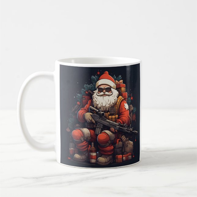 Taza De Café Fiesta táctica de Santa Claus Coffee Mug (Izquierda)