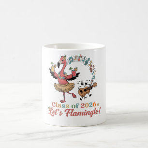 Taza De Café Fiesta Tropical de Flamencos & Música de Ukulele -