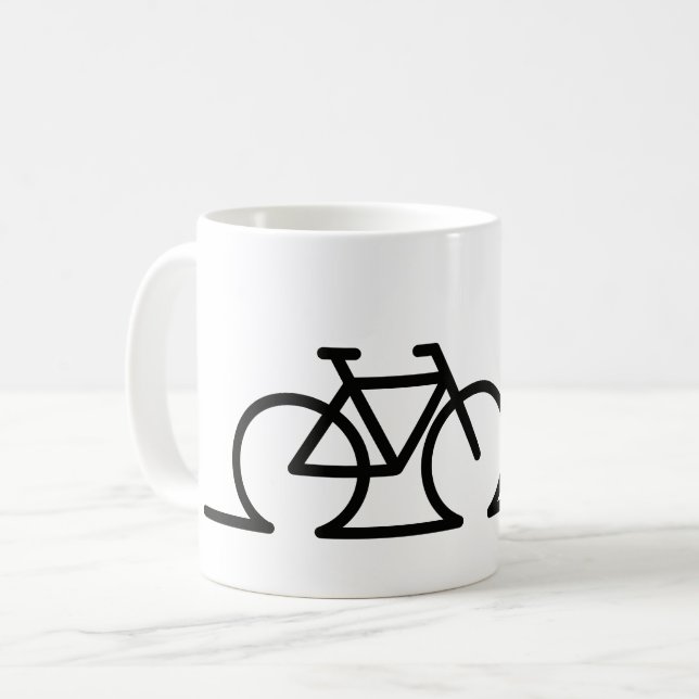 Taza De Café Fiets lijn tekening. E-bike race- en MTB fietsen. (Anverso izquierdo)