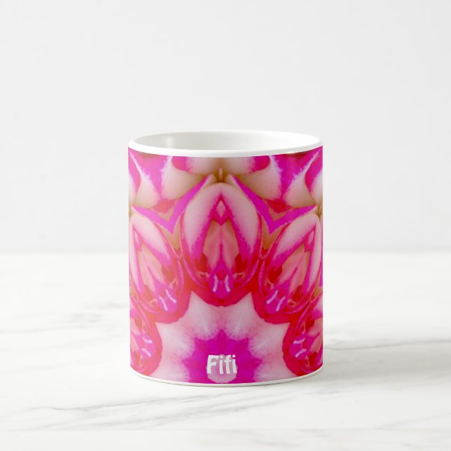 Taza De Café FIFI ~ Fractal Rosa en miniatura personalizado ~ (Centro)