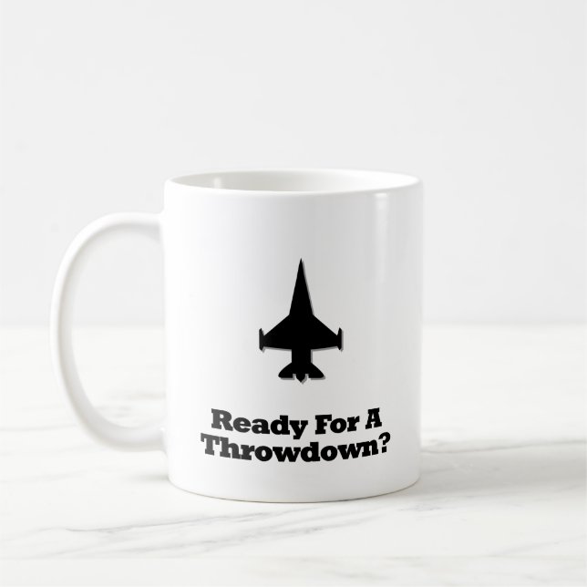 Taza De Café Fighter Jet listo para un lanzamiento (Izquierda)
