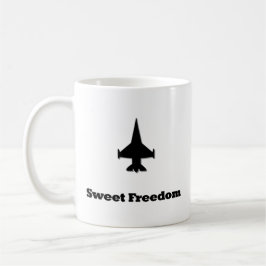 Taza De Café Fighter Jet Sweet Freedom