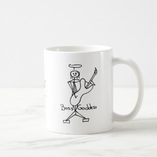 Taza De Café Figura baja bajista de sexo femenino del palillo