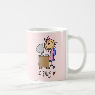 Taza De Café Figura Blogger del palillo del Internet
