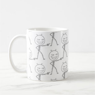 Taza De Café Figura de palitos Doodle Patrón continuo - Diverti