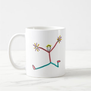 Taza De Café Figura de palitroque saltando de animadora