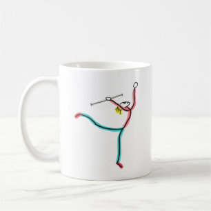 Taza De Café Figura de palo que hace girar un bastón