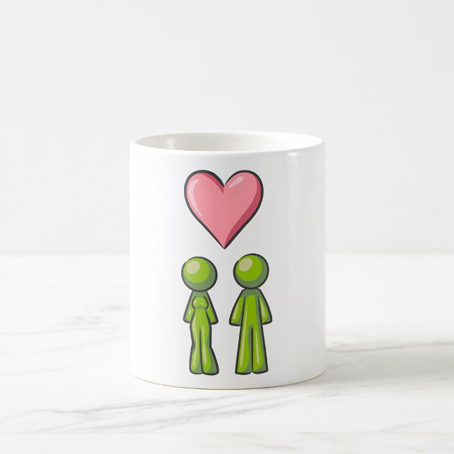 Taza De Café Figura de palo verde Pareja Amor cardíaco rosado (Subido por el creador)