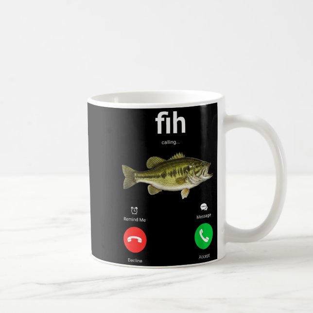 Taza De Café Fih Calling Decline Accept Funny Phone Call Misspe (Derecha)
